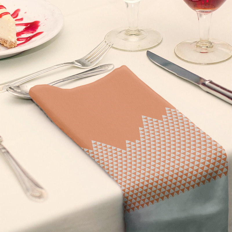 Serviette de coton à motif mountain, H 0,1 po x l 22 po x P 22 po, Orange, Sergé de coton