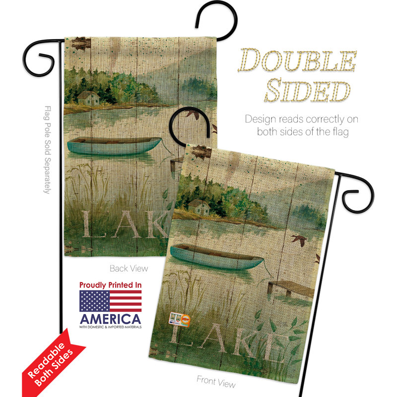 Drapeau de jardin en toile de jute en polyester 18,5 x 13 po At the Lakeside