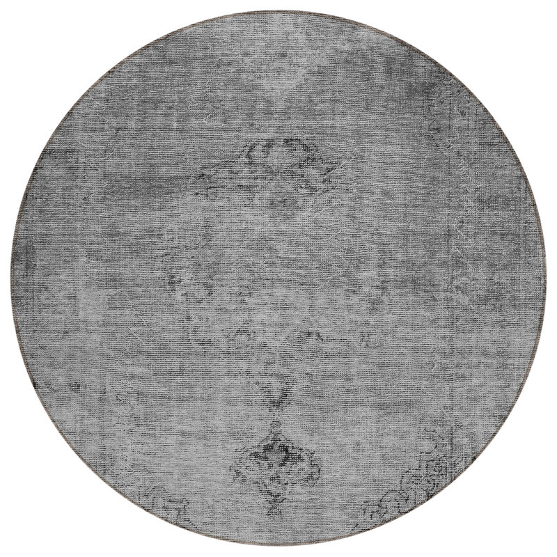 Machine-Washable Stain Resistant Area Rug with Non-Slip Backing, Round 8'