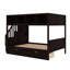 Lit superposé simple au dessus d'un lit double avec tablettes, escalier de rangement et 2 tiroirs pour enfants-95924765