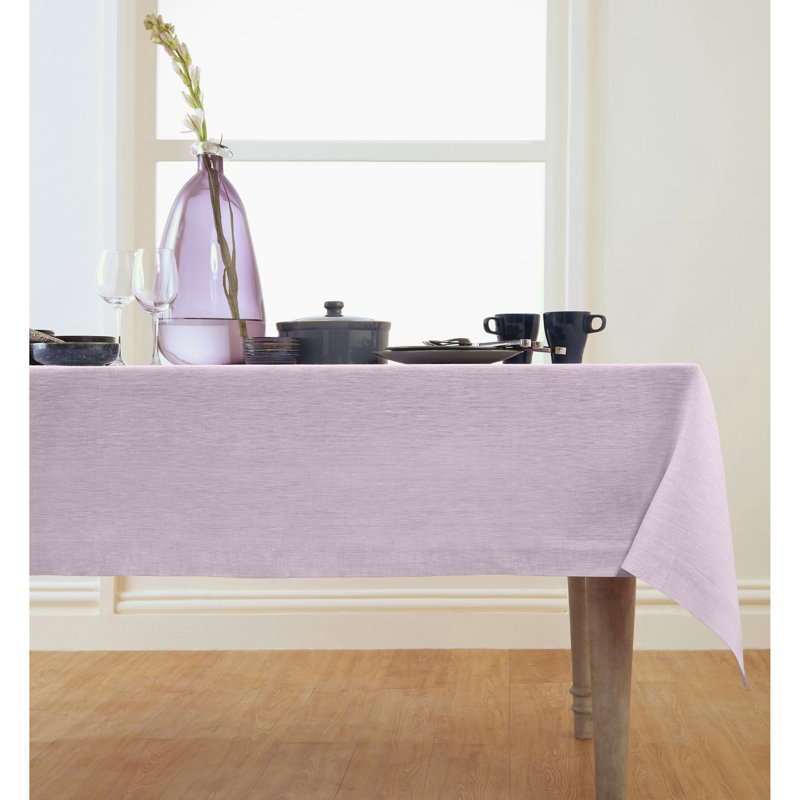 100% Pure Linen Tablecloth - Athena, 108" x 60", Chambray Lavender
