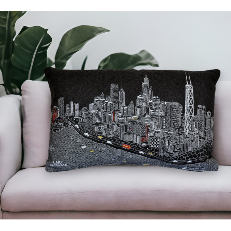 Coussin lombaire 14 "x 35" London, Gris, 14 po x 24 po, London Daylight