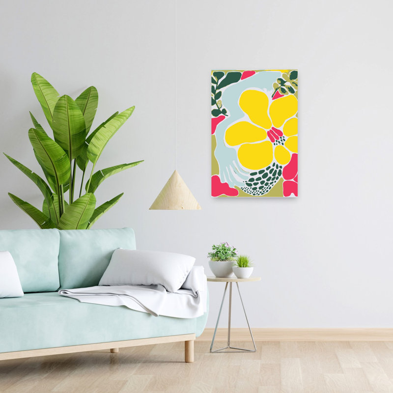 Art contemporain, art tropical moderne audacieux, H 24 po x l 16 po
