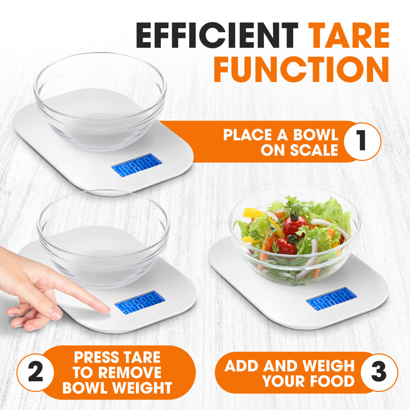 White High Precision Digital Kitchen Scale with LCD Display