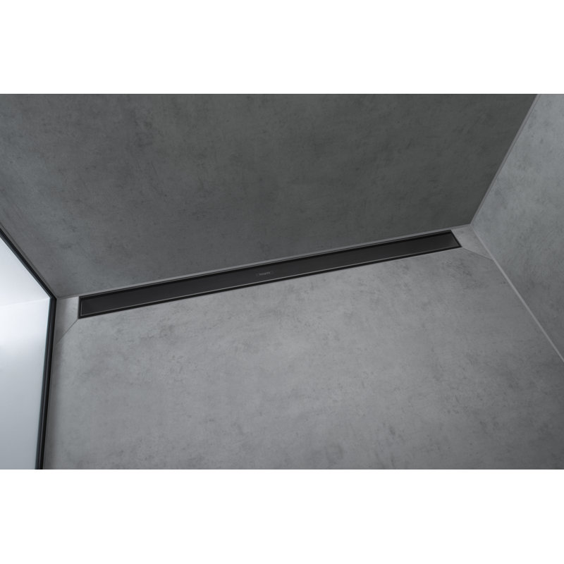Hansgrohe RainDrain Match Garniture zéro / tuile 23 5/8 po avec cadre réglable en hauteur, Noir mat