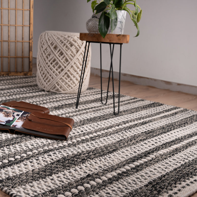 Iota Uni Hand Woven Area Rug, Grey/Brown/Blue, Rectangular 80 x 150cm