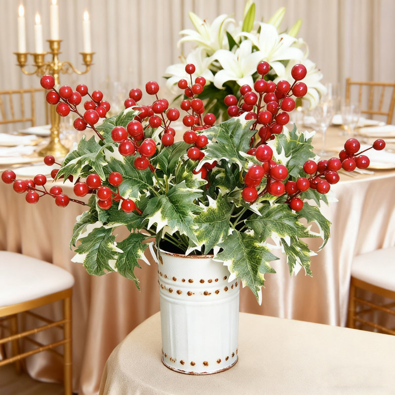 Paquet de 12 fruits rouges de Noël, décoration de la maison, cadeaux de Noël 12 pièces