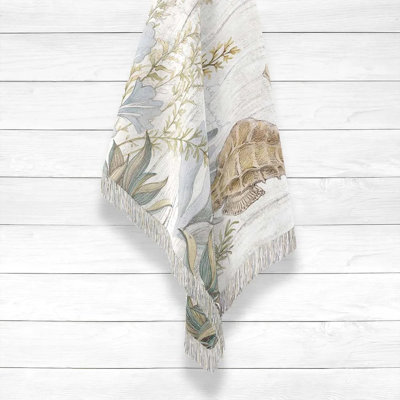 Seahorse Seaweed Machine Printed Throw Blanket