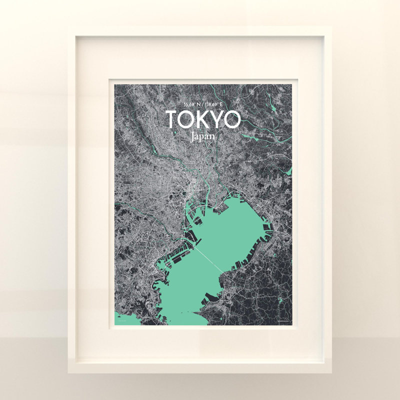 Tokyo City Map In Dream - No Frame Print, 20cm H x 16cm W x 0.05cm D