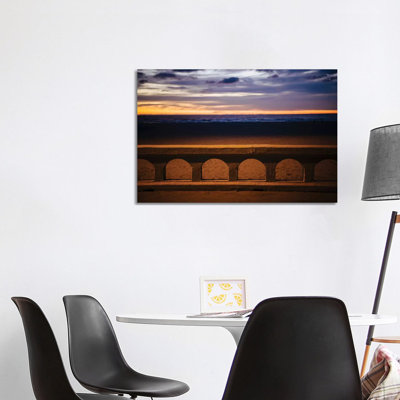 Sea Beach At Dusk, Seaside, Oregon, USA - Wrapped Canvas Print