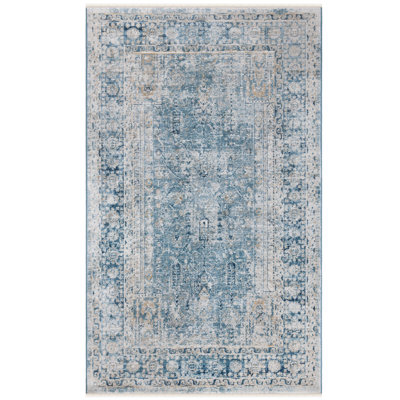 Tapis bleu / ivoire Rumsey