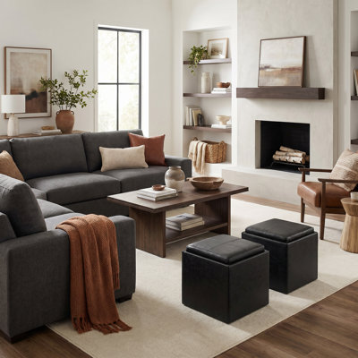 Rockwood 18"W Upholstered Cube Storage Ottoman
