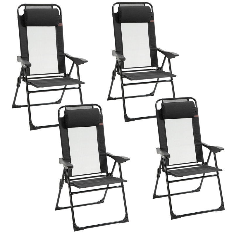 Ensemble de 4 fauteuils inclinables Druci, Noir, noir, noir, noir
