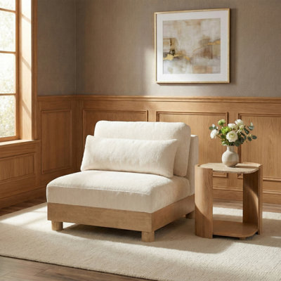 Fauteuil modulaire rembourré en tissu Turin Chenille