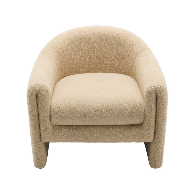 Esly 82Cm Wide Barrel Chair, Camel Teddy