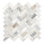 Castella de Blanc Herringbone 12 in. x 12 in. Honed Marble Mosaic Floor and Wall Tile