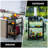 3 Adjustable Shelves Outdoor Pizza Oven Table and Food Prep Cart Table with Wheels