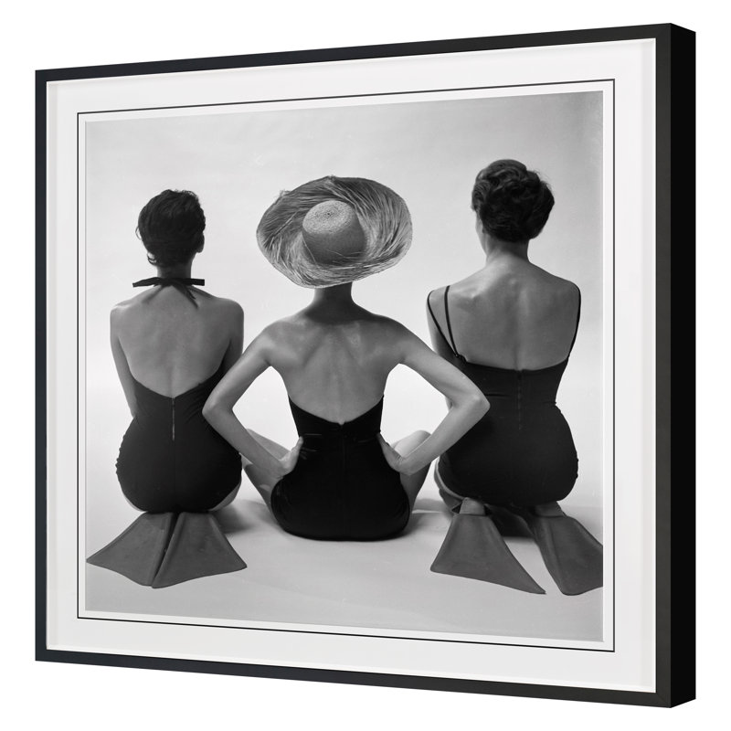 Swimsuit Ladies Print by Grand Archives, Black Framed, 36" H x 36" W