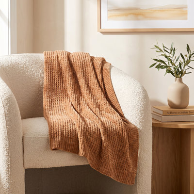 Amor Waffle Knitted Throw Blanket