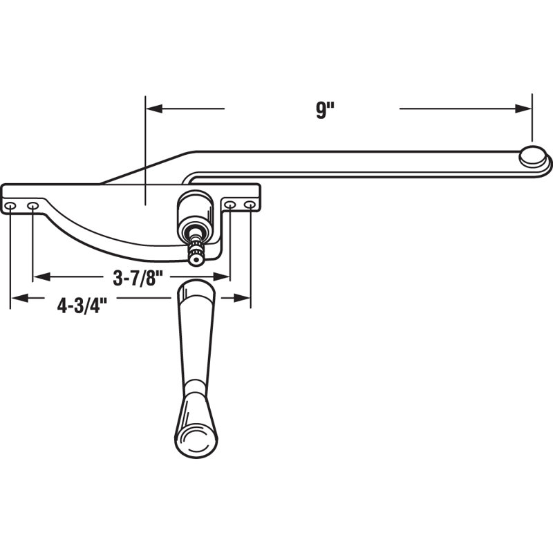 Opérateur à battant, gaucher, type larme (paquet simple), Bronze, H 13,25 po x l 3,88 po x P 1,38 po