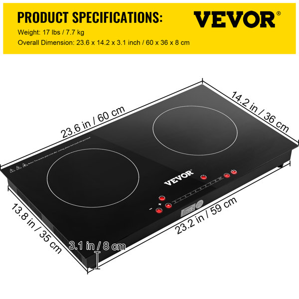 VEVOR 24 2 Burner Induction Cooktop