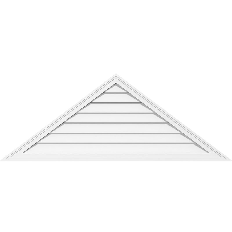 Triangle Surface Mount Functional Brickmould Frame PVC Gable Vent 11/12 Pitch, 13.4" H x 40" W