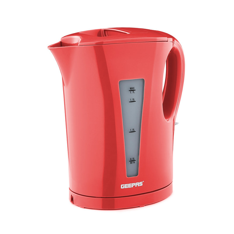 GEEPAS Electric Kettle 1.7L Cordless Fast Boil Jug Kettle Boil Dry Protection & Auto Shut Off 2200W, Red