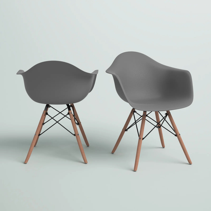 Chaise avec accoudoirs Chaya, Gris