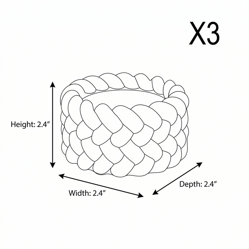 Ensemble de 3 bougies chauffe-plat en béton tressé