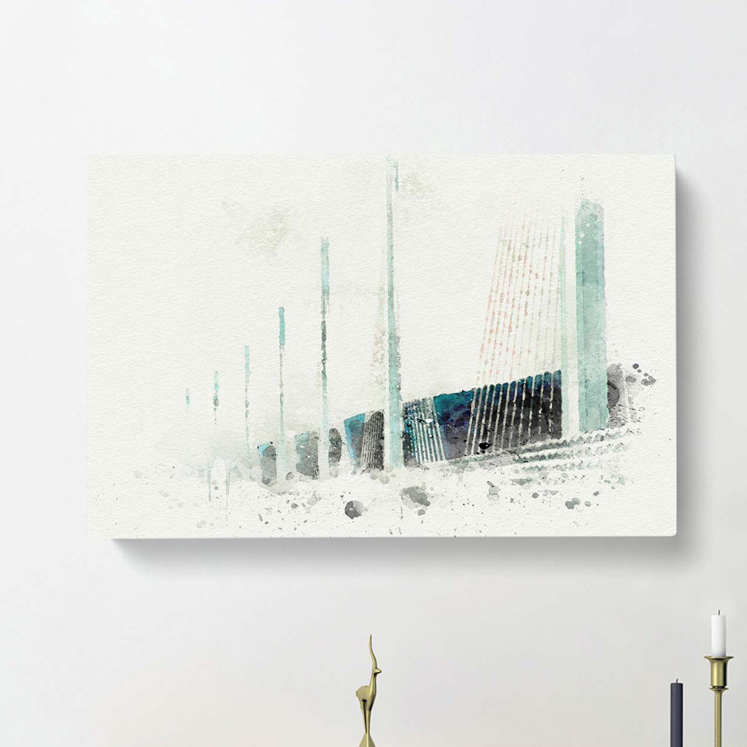 Millau Viaduct Bridge in France in Abstract - Wrapped Canvas