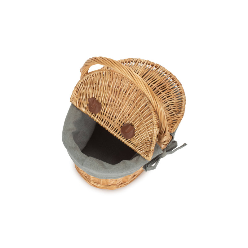 Bay Isle Home Wicker Decorative Basket, Buff/Grey Sage Lining
