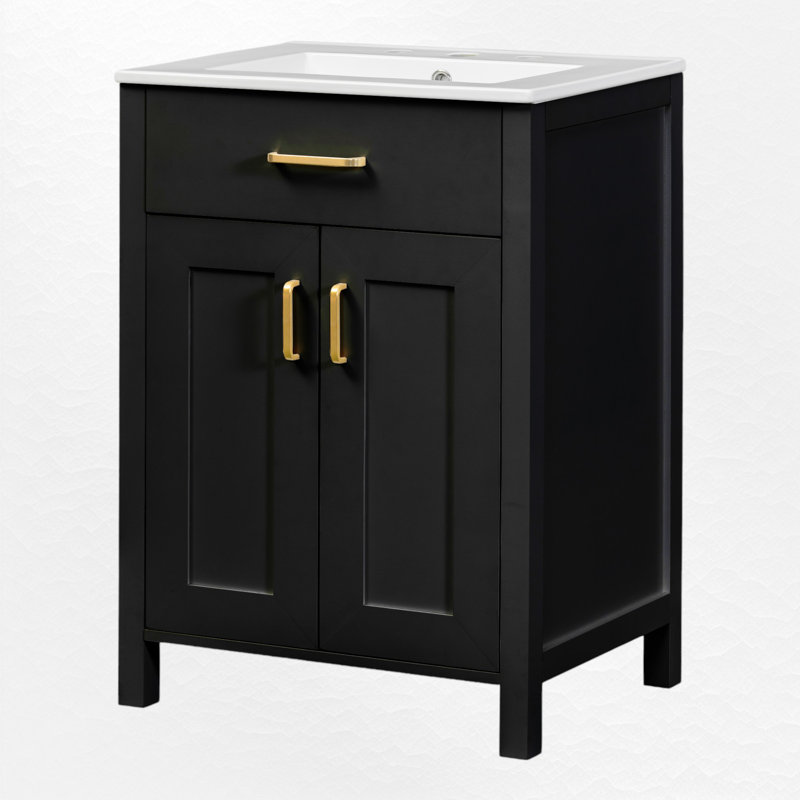 Ensemble de meuble-lavabo simple 24,2 po Fabeha, Noir