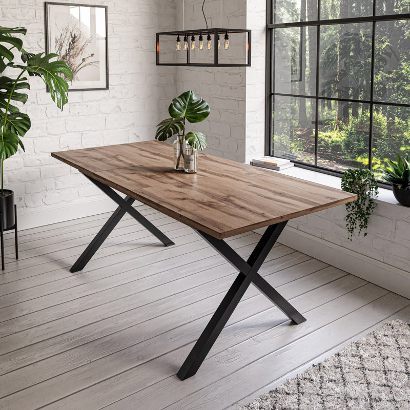 Tirrell Rectangular Restaurant Table, 76cm H x 198cm L x 85cm W, Wotan Oak