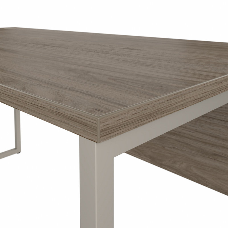 Bureau et piédestal mobile à 3 tiroirs, H 29,91 po x l 59,45 po x P 29,37 po, Marron clair