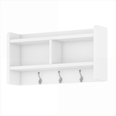 Hall Tree 4-in-1 Detachable with Storage, 7 Hooks & Shoe Bench | White | Particle Board+MDF