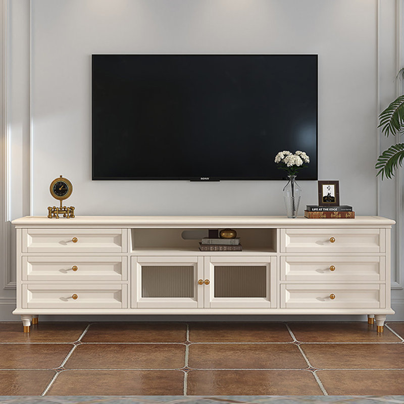 Meuble télé moderne en bois manufacturé beige, 86.61