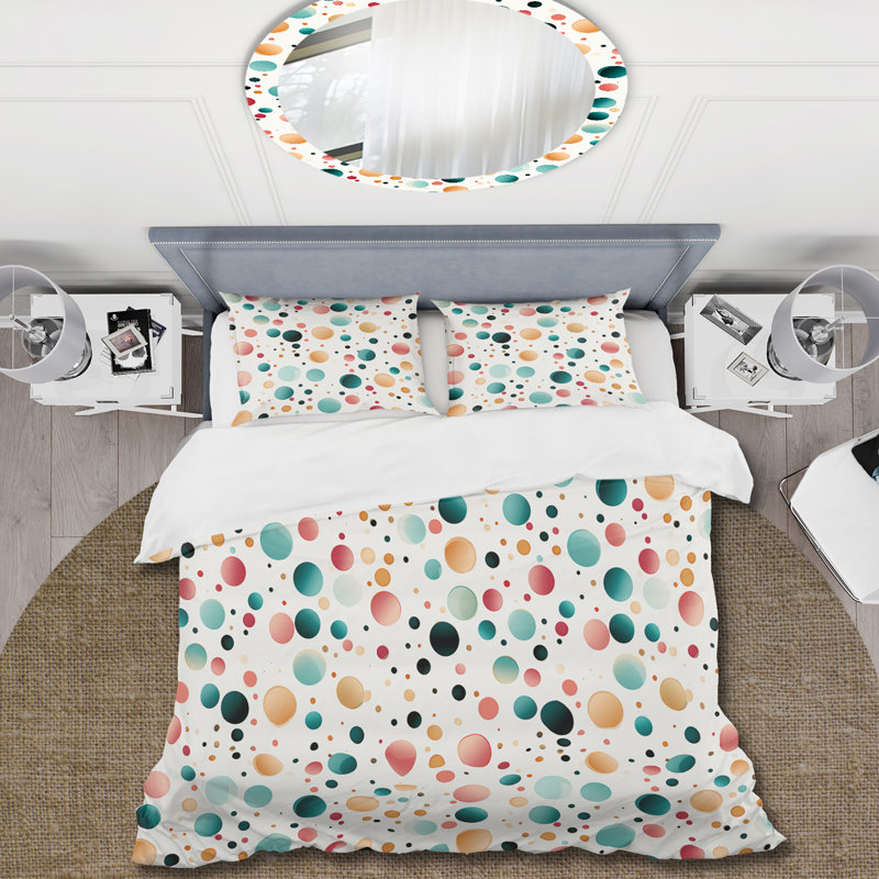 Ensemble de housse de couette en microfibre Vibrant Multicolor, Housse de couette simple + 1 taie décorative stan