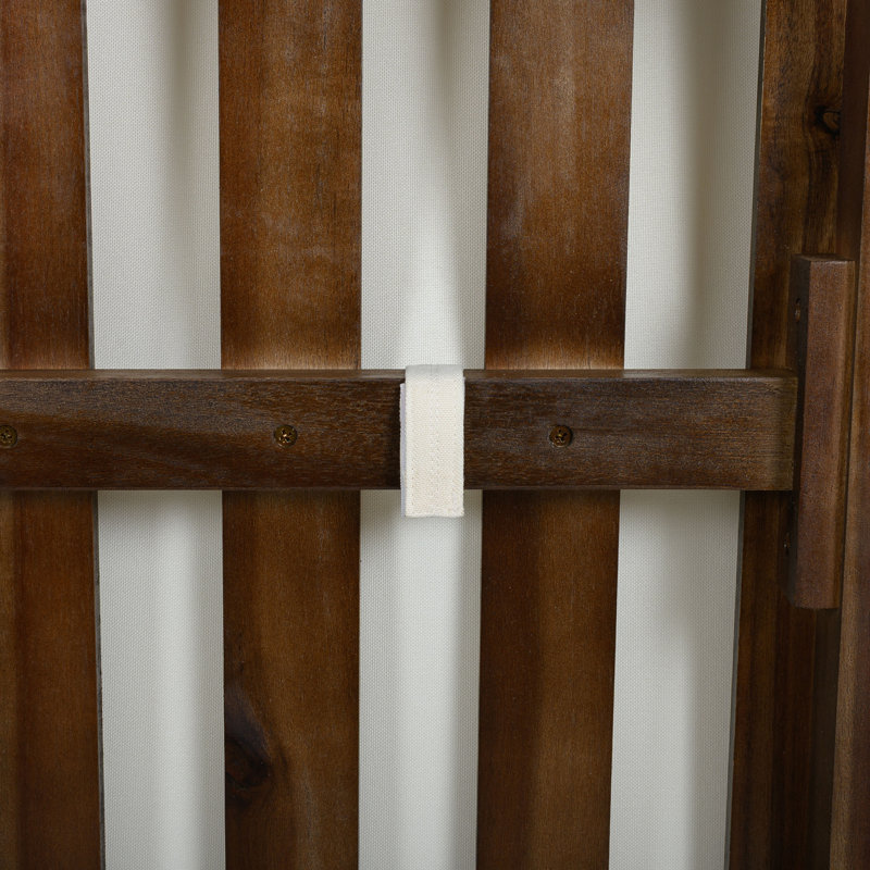 Ensemble de canapé d'extérieur 4 pièces, structure en bois d'acacia avec détails en corde, coussins beiges hydrofuges, finition brun foncé