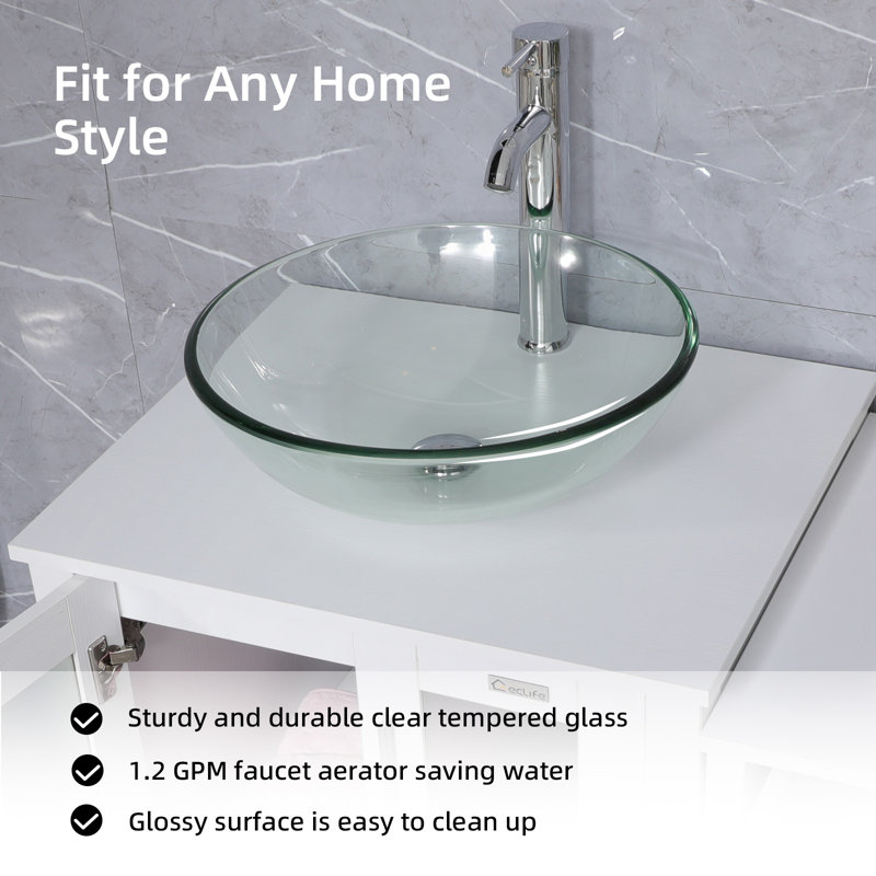 Ensemble de meuble-lavabo simple 3 po avec lavabo vasque, robinet, bonde 3 po 3, Blanc
