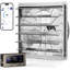 Ventilateur d'extraction mural intelligent de 24 po iLIVING, 4244 pi3 / min, 12 vitesses, Ventilateur de contrôle d'application WiFi pour garages, entrepôt, grange, serres, contrôle automatique de l'humidité de la température, moteur BLDC, câblé