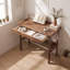 Petit bureau 100 % bois massif avec grand tiroir et tablette de rangement