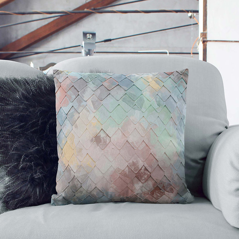 Abstract Square Throw Cushion, 55cm H x 55cm W x 20cm D
