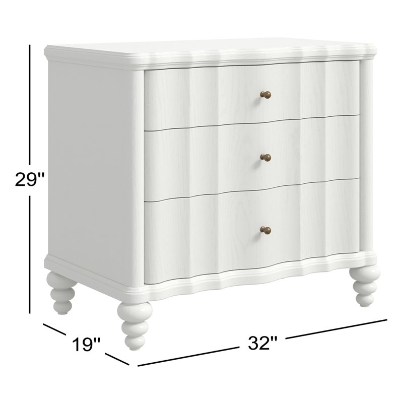 Haven 3 - Drawer Nightstand, White