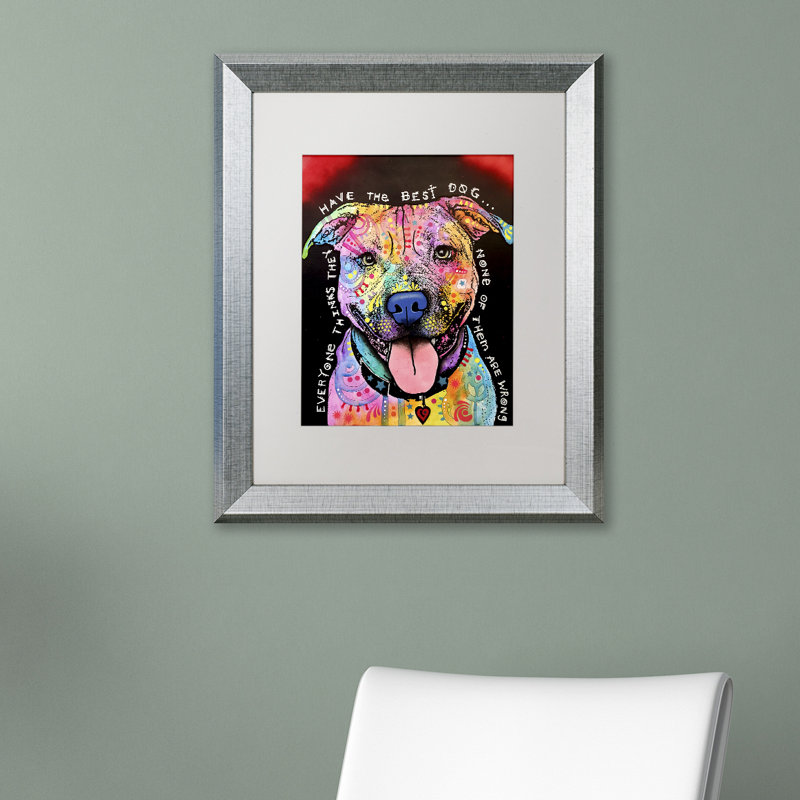 « best dog », impression, Blanc, H 20 po x l 16 po x P 0,5 po, Cadre argenté