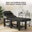 Table de massage professionnelle 74 po avec appui-tête réglable, lit de massage spa en cuir pu avec structure en métal