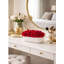 Faux Rose Arrangement in White Vessel