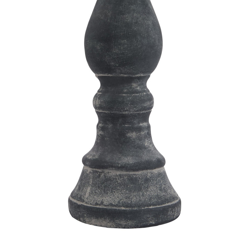 Ceramic Tabletop Pillar, Grey, 40cm H x 12cm W x 12cm D