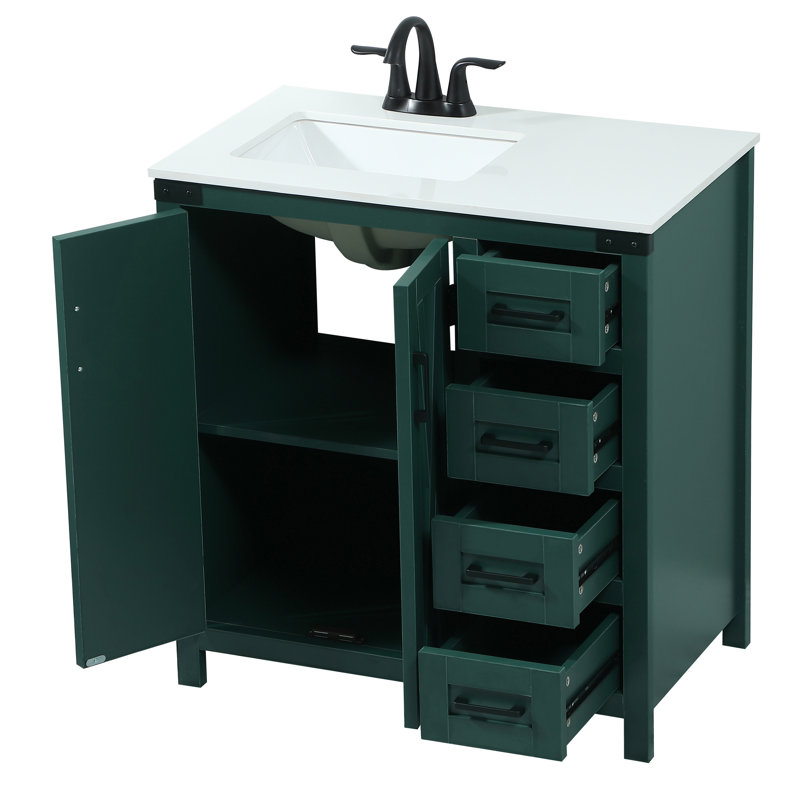 Ensemble de meuble-lavabo simple 32 po Slayton, Vert