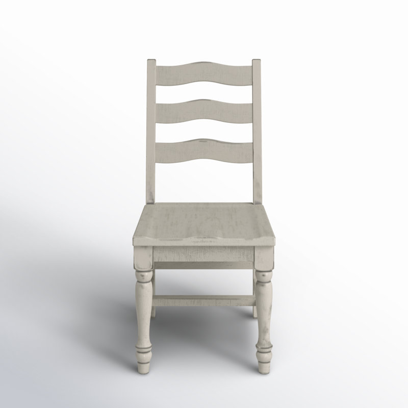 Chaise d'appoint à dossier échelle en bois massif Aurielle