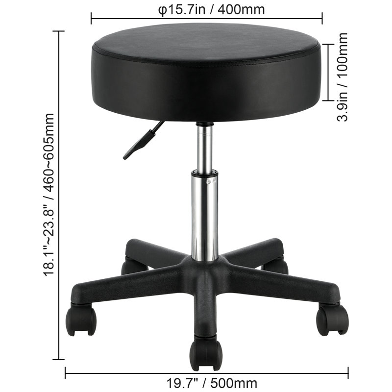 Levica Rolling Stools with Wheels, 400 LBS Weight Capacity Adjustable Height Stool